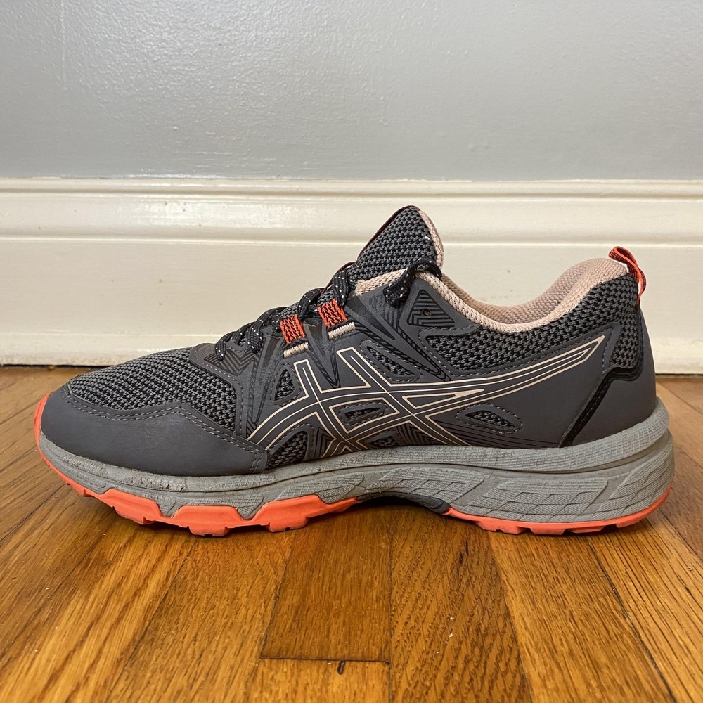 ASICS Gel Venture 8 Shoes Womens Size 8 Gray Coral Mesh Trail Running Sneakers - Picture 8 of 11